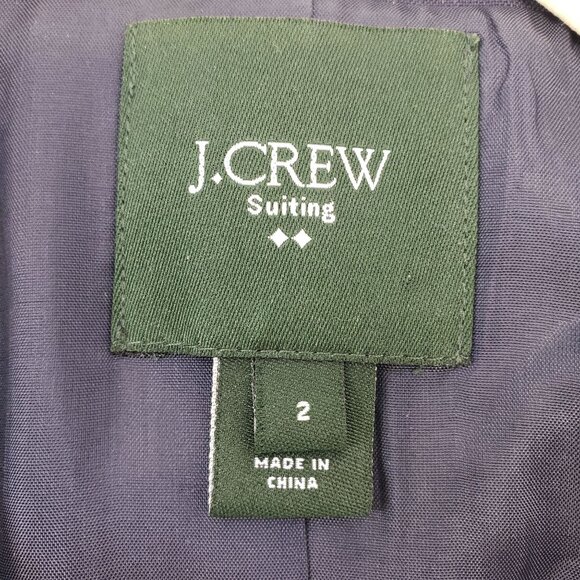 J. Crew Wool Blend Pinstripe Two Button Blazer Jacket Size 2 - Picture 3 of 7